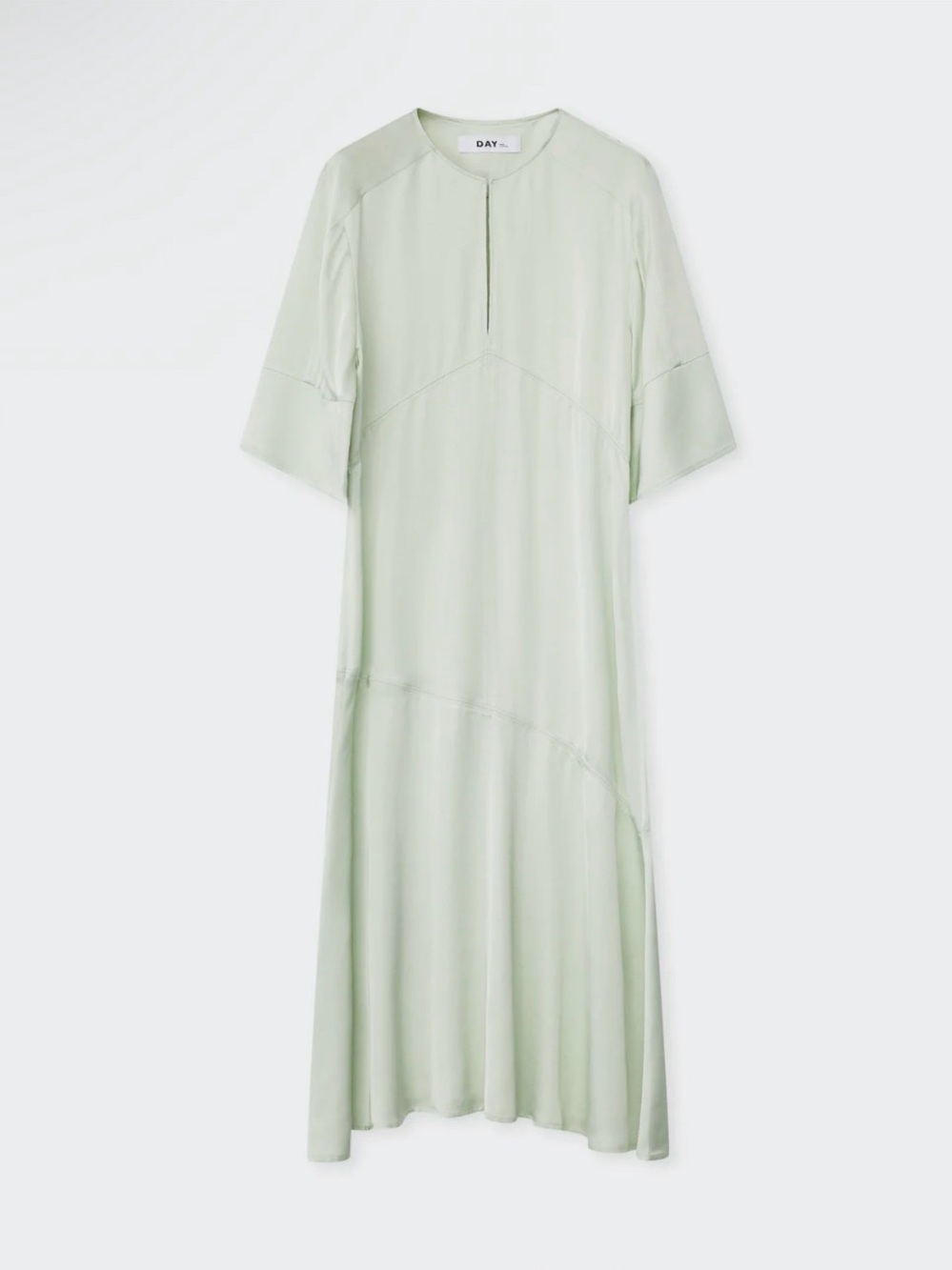 DAY Light Sage green resort wear Midi Dress with Keyhole Neckline size L NWT - Picture 2 of 6